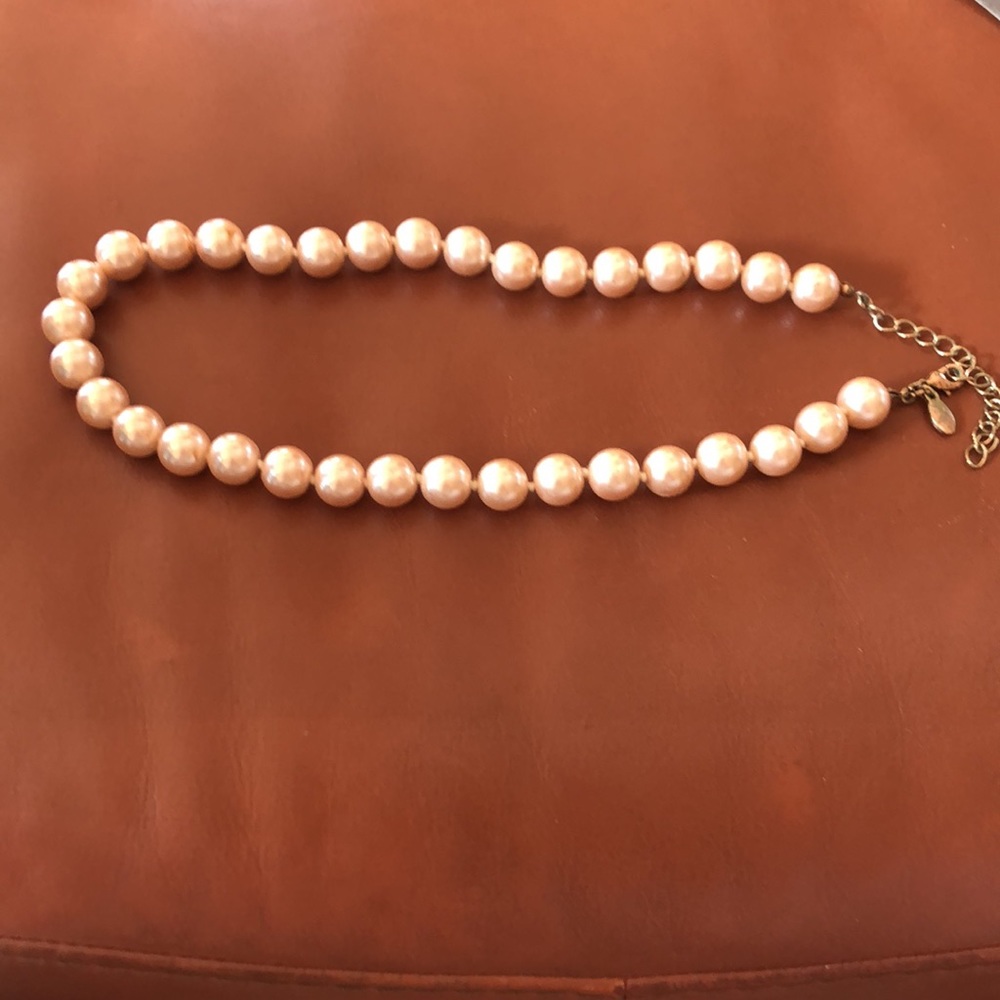 Nolan Miller Faux Pink Pearl Necklace - Picture 2 of 4